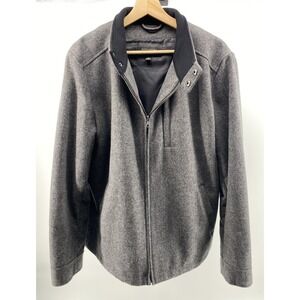 Banana Republic Men's Gray Bomber Jacket Size M‎ Full Zip Wool
